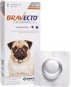 Таблетки Бравекто для собак весом от 4,5 до 10 кг