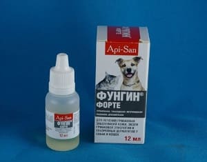 Препарат Фунгин для лечения стригущего лишая у собак