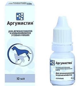 Аргумистин: противомикробный раствор для лечения ринита и конъюнктивита у собак и кошек